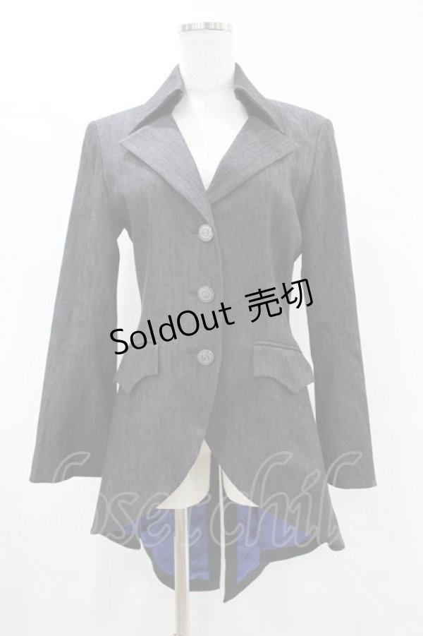 画像1: Moi-meme-Moitie / 燕尾ロングジャケット 2 グレー H-25-07-11-1016-MO-JA-KB-ZH (1)