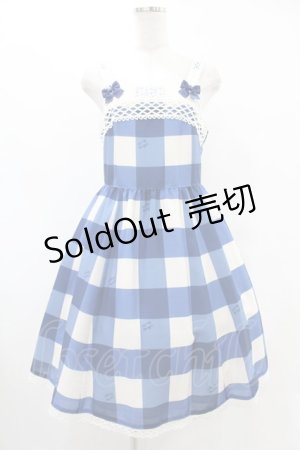 画像: Melody BasKet / Melody Block Checkジャンパースカート M ブルー H-25-07-11-1024-LO-OP-KB-ZH