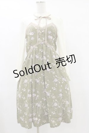 画像: axes femme / ビスチェ切替バラ柄ワンピース M グリーン H-25-07-11-068-AX-OP-NS-ZH
