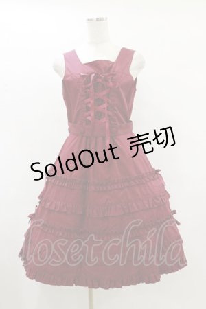 画像: metamorphose / 共フリル編み上げジャンパースカート（2006年） Free ワイン H-25-07-11-073-ME-OP-NS-ZH