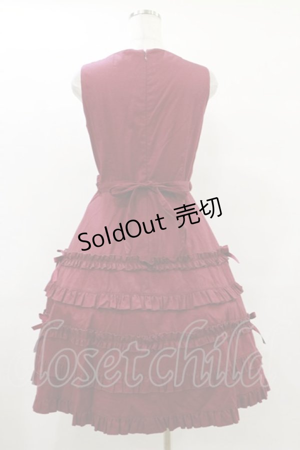 画像2: metamorphose / 共フリル編み上げジャンパースカート（2006年） Free ワイン H-25-07-11-073-ME-OP-NS-ZH (2)