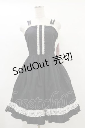 画像: metamorphose / フロント釦ジャンパースカート(バーバリー)（2006年） Free ブラック H-25-07-11-075-ME-OP-NS-ZH