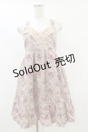 画像: axes femme / 花柄ジャンパースカート M ピンク H-25-07-11-077-AX-OP-YZ-ZH