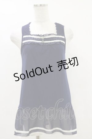 画像: axes femme / チャーム付きタンクトップ M ネイビー H-25-07-11-020-AX-TO-YZ-ZH