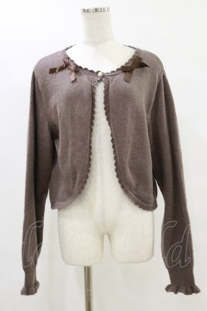 画像: m petit by misako / リボンニットボレロ L チャコール H-25-07-11-029-LO-TO-NS-ZH