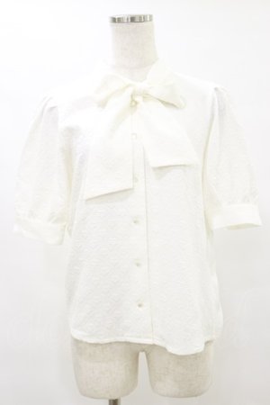 画像: Fi.n.t / フラワージャガードボウタイブラウス Free OFF WHITE H-25-07-11-037-CA-BL-NS-ZH