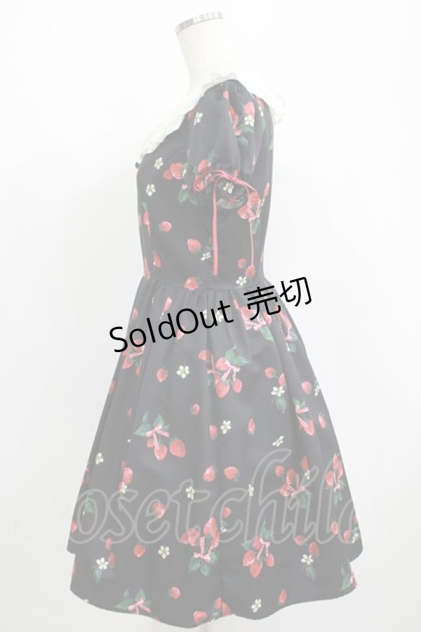 画像2: Ank Rouge / StrawberryBouquetワンピース M ブラック H-25-07-12-024-CA-OP-NS-ZH (2)