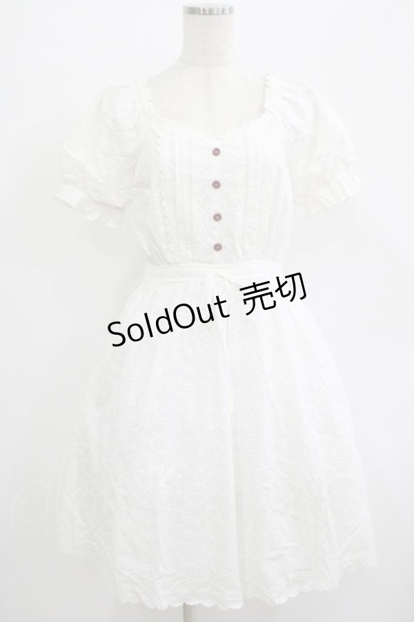 画像1: axes femme POETIQUE / 【柴田あやなさんコラボ】コットンレースワンピース M オフ H-25-07-12-028-AX-OP-NS-ZH (1)