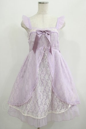 画像: axes femme kawaii / レーシージャンパースカート M ラベンダー H-25-07-12-030-AX-OP-NS-ZH