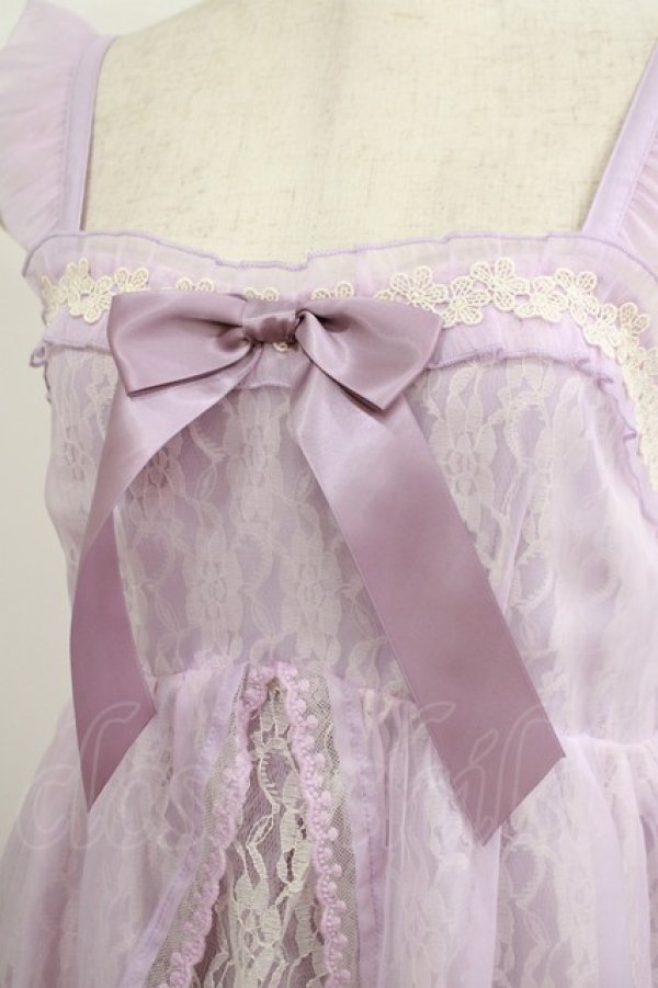 画像4: axes femme kawaii / レーシージャンパースカート M ラベンダー H-25-07-12-030-AX-OP-NS-ZH (4)