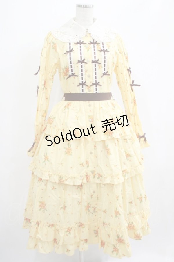 画像1: Innocent World / 金木犀ドレス L イエロー×生成/Yellow×Beige H-25-07-12-004-IW-OP-NS-ZH (1)