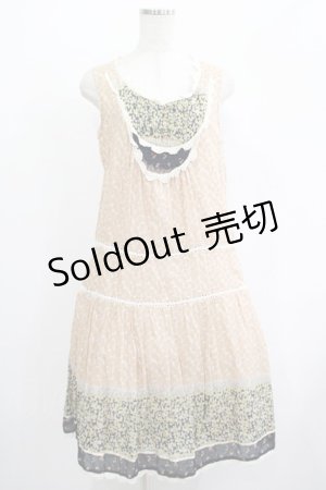 画像: Cherir la femme / オリプリワンピース M ベージュ H-25-07-12-033-LO-OP-NS-ZH