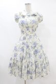 画像1: Millefleurs / ダブルボイル薔薇プリントワンピース  アイボリー H-25-07-12-1036-EL-OP-KB-ZH (1)