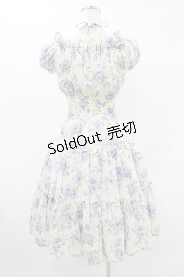 画像2: Millefleurs / ダブルボイル薔薇プリントワンピース  アイボリー H-25-07-12-1036-EL-OP-KB-ZH (2)