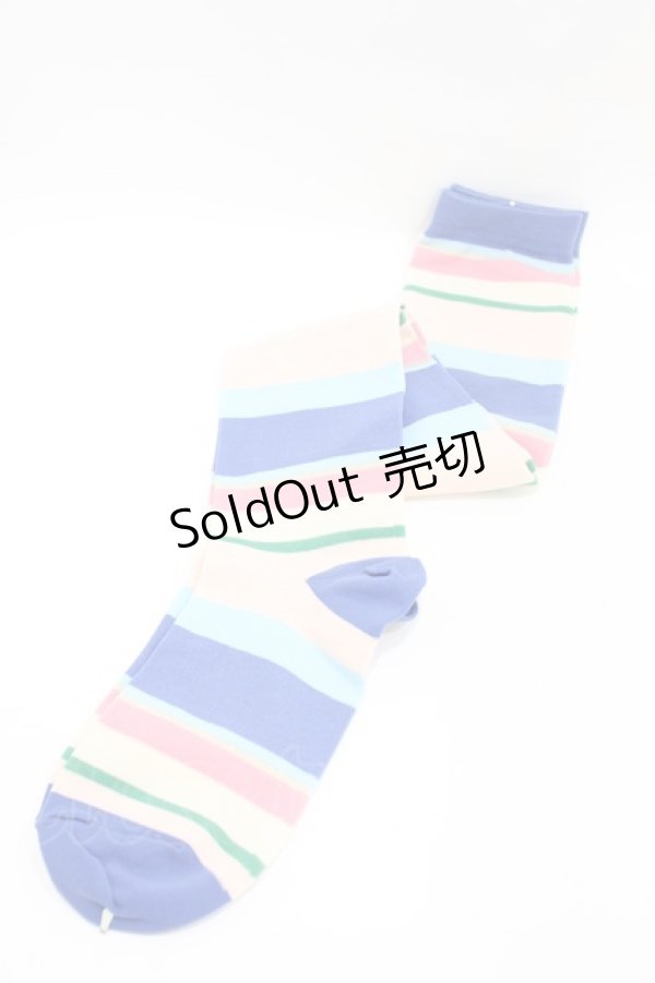 画像1: Emily Temple cute / マルチボーダーニーソックス   H-25-07-12-1008-ET-ZA-KB-ZH (1)