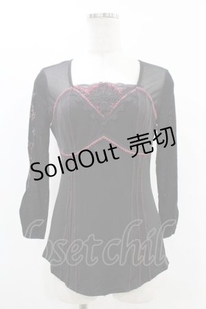 画像: Ozz Croce / メッシュ切替トップス  黒 H-25-07-12-1053-OO-TO-KB-ZH