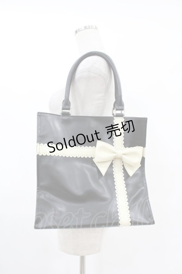画像1: Emily Temple cute / スカラップリボンBAG  黒 H-25-07-12-1017-ET-BG-KB-ZH (1)