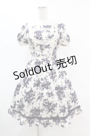 画像: Moi-meme-Moitie / バラプリントワンピース  オフホワイト H-25-07-12-1024-MO-OP-KB-ZH