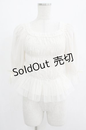 画像: F&A / シャーリングチュールプルオーバーブラウス Free IVORY H-25-07-12-054-LO-BL-NS-ZH