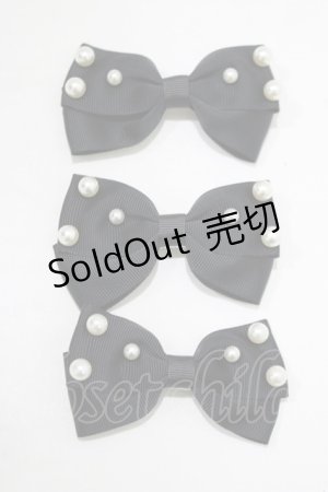 画像: m petit by misako / AM3Pリボンクリップ  ブラック H-25-07-12-068-LO-AC-NS-ZH