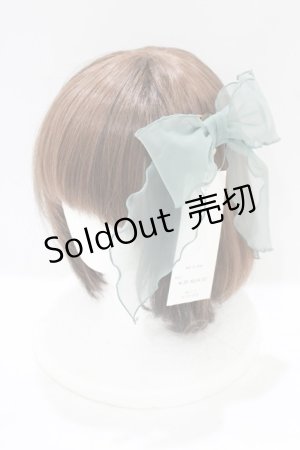 画像: Perla nell' ostrica / オーガンジーリボンクリップ  グリーン H-25-07-12-069-EL-AC-NS-ZH