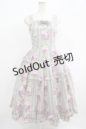 画像: Innocent World / オールドイングリッシュローズジャンパースカート M グレー H-25-07-12-003-IW-OP-NS-ZH