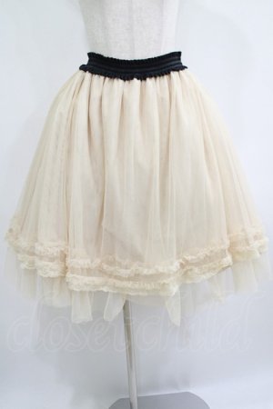 画像: axes femme / 裾フリルチュールスカート M 生成り H-25-07-12-022-AX-SK-NS-ZH