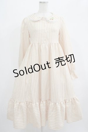 画像: FLC / 星名桜子/ギンガムチェックワンピース M ベージュ H-25-07-13-001-LO-OP-NS-ZH
