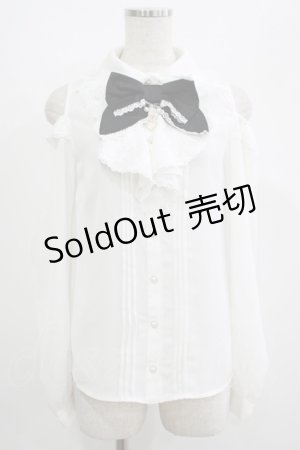 画像: Secret Honey / オープンショルダーレースラッフルブラウス Free オフ/ブラック H-25-07-13-035-CA-BL-NS-ZH
