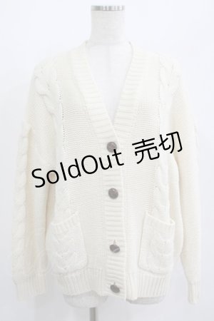 画像: F&A / ポケット付きケーブルニットカーディガン Free OFF WHITE H-25-07-13-044-LO-TO-NS-ZH