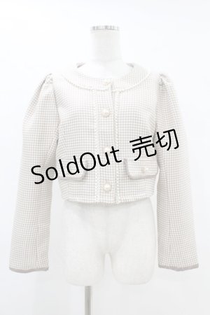 画像: Ank Rouge / パールトリムノーカラージャケット M ベージュ H-25-07-13-1056-CA-JA-NS-ZH