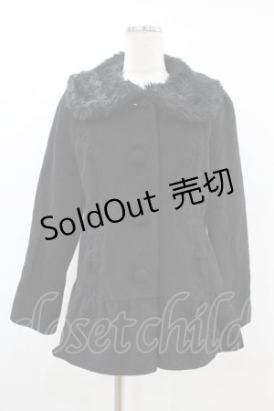 画像: axes femme POETIQUE / ファー襟ショートコート M ブラック H-25-07-13-1060-AX-CO-NS-ZH