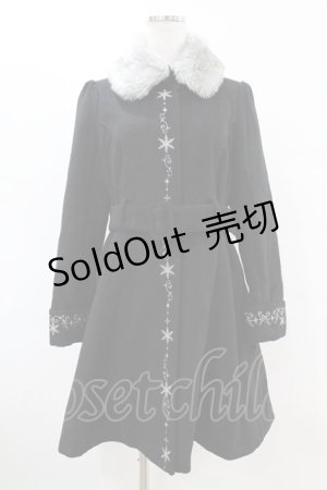 画像: axes femme POETIQUE / 雪の結晶刺繍コート M ブラック H-25-07-13-1061-AX-CO-NS-ZH