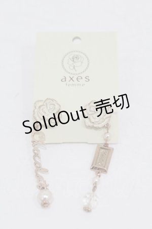 画像: axes femme / ローズ・オ・ショコラ イヤリング  生成り H-25-07-13-1011-AX-AC-NS-ZH