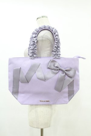 画像: Maison de FLEUR / Maison de FLEUR×Misako Aoki/Mリボンキャンバストートバッグ  ラベンダー H-25-07-13-1023-LO-BG-NS-ZH