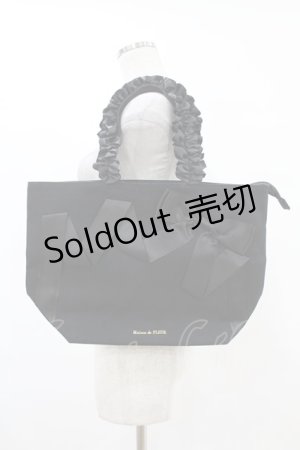 画像: Maison de FLEUR / Maison de FLEUR×Misako Aoki/Mリボンキャンバストートバッグ  ブラック H-25-07-13-1024-LO-BG-NS-ZH