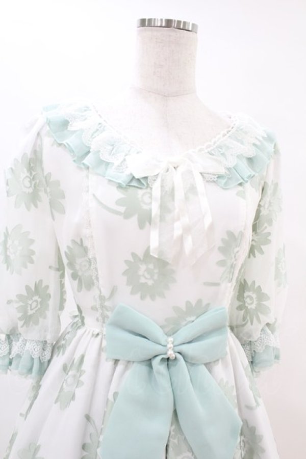 画像4: Angelic Pretty / Elegant Floraワンピース Free シロ/ミント H-25-07-13-1034-AP-OP-NS-ZH (4)