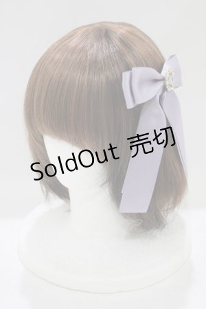 画像: Maison de FLEUR / ビジューサテンリボンバレッタ  ラベンダー H-25-07-13-076-LO-AC-NS-ZH