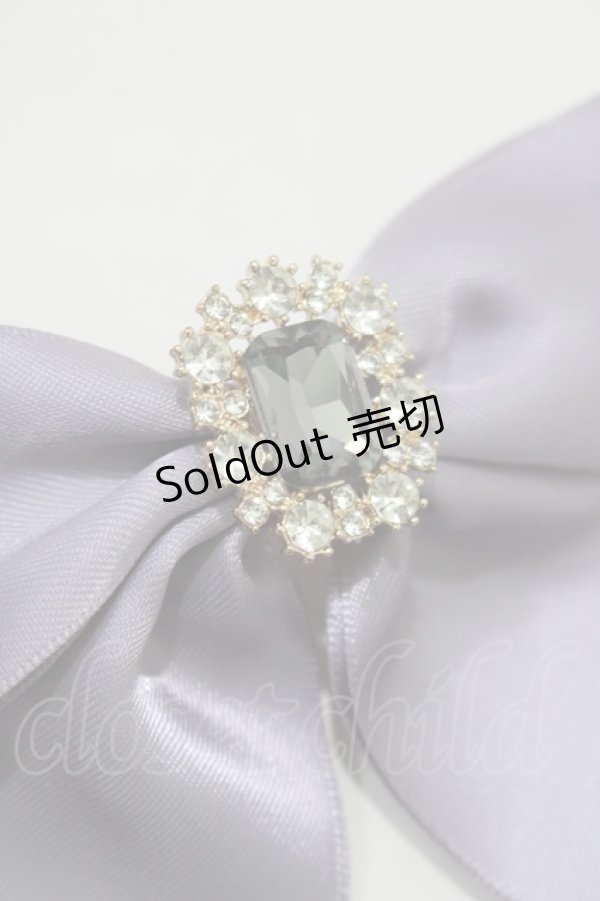 画像3: Maison de FLEUR / ビジューサテンリボンバレッタ  ラベンダー H-25-07-13-076-LO-AC-NS-ZH (3)