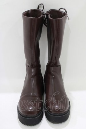 画像: Fi.n.t / バックレースアップロングブーツ M/23.5cm ブラウン H-25-07-13-077-CA-SH-NS-ZH