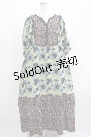 画像: axes femme purple label / 花柄ワンピース Free グリーン H-25-07-13-008-AX-OP-NS-ZH