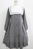 画像1: FLC / 皆方由衣コラボ/襟付きプリーツワンピース M グレー H-25-07-13-012-LO-OP-NS-ZH (1)