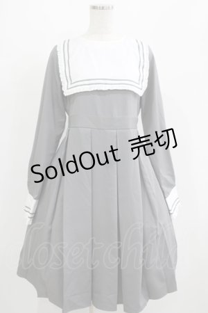 画像: FLC / 皆方由衣コラボ/襟付きプリーツワンピース M グレー H-25-07-13-012-LO-OP-NS-ZH