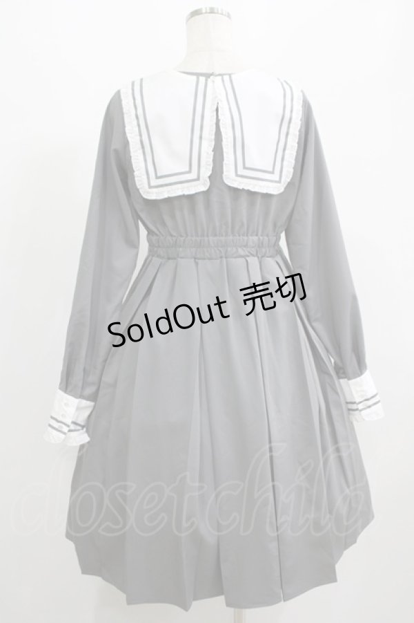 画像3: FLC / 皆方由衣コラボ/襟付きプリーツワンピース M グレー H-25-07-13-012-LO-OP-NS-ZH (3)