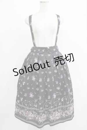 画像: axes femme / すみれ柄サス付スカート M ブラック H-25-07-14-027-AX-SK-NS-ZH