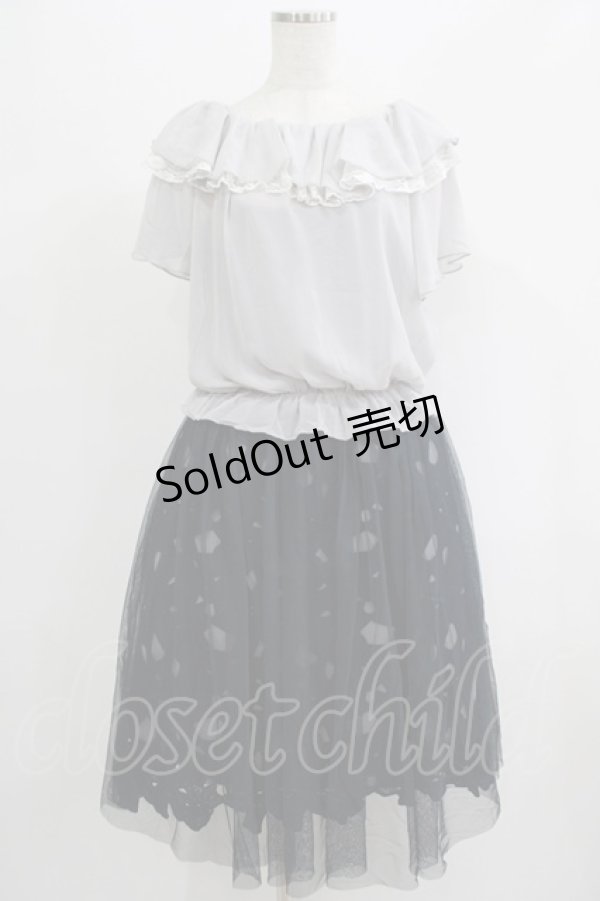 画像1: axes femme / アンサンブルレースワンピ M ネイビー/グレー H-25-07-14-034-AX-OP-NS-ZH (1)