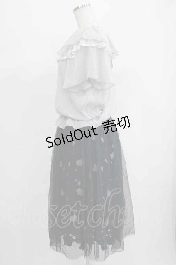 画像2: axes femme / アンサンブルレースワンピ M ネイビー/グレー H-25-07-14-034-AX-OP-NS-ZH (2)