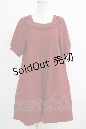 画像: Amavel / はしごレースフリル五分袖Aラインワンピース Free ボルドー H-25-07-14-037-CA-OP-NS-ZH