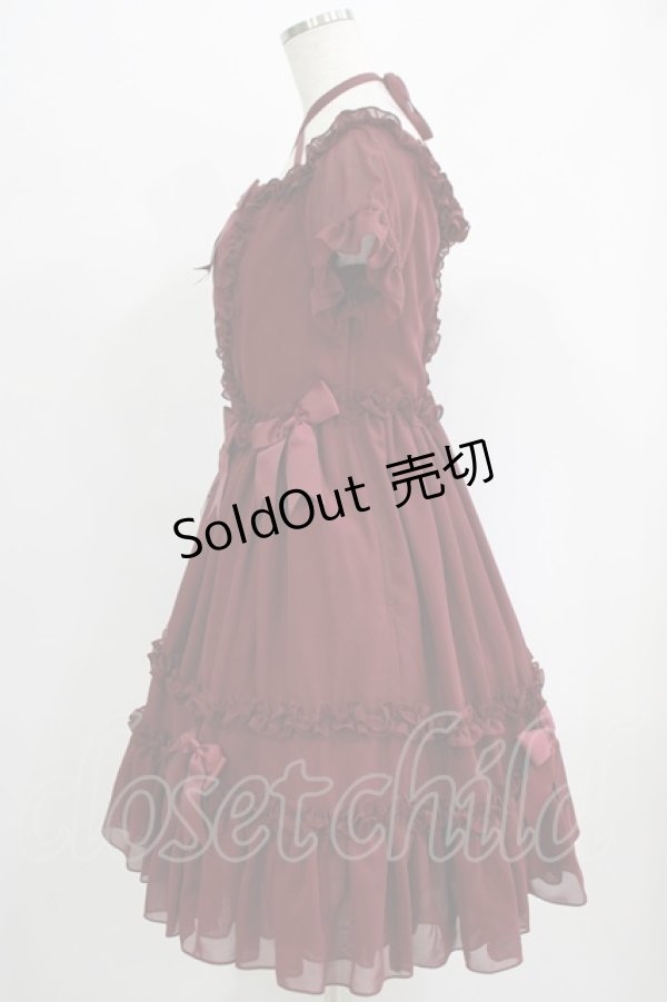画像2: AND ROMEO / シフォンフリルワンピース Free ボルドー H-25-07-14-039-LO-OP-NS-ZH (2)