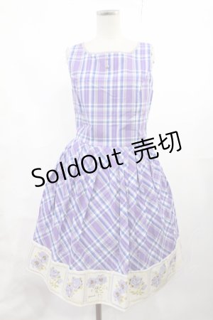 画像: an another angelus / チェック&ローズ切替ジャンパースカート Free パープル H-25-07-14-1005-CA-OP-NS-ZH
